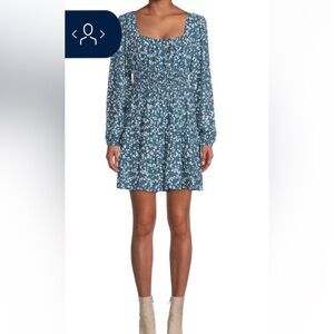 Rue21 Teal Floral Long Sleeve Dress